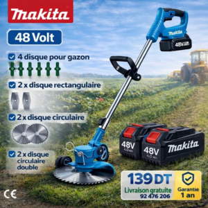 Tendeuse à Gazon MAKITA ORIGINAL *2 BATTERIE 48VOLT